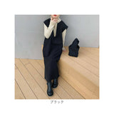 ワンピース ロング レディース きれいめ 通販 ロングワンピース ロングワンピ ワンピ ジャンパースカート ノースリーブ ジャンスカ Iライン 無地 レイヤード Vネック 深Vネック