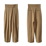 タックワイドパンツ 通販 ワイドパンツ タックパンツ イージーパンツ ボトムス ズボン タック スラックス ストレート ワイド 通勤 通学 上品 きれいめ ハイウエスト スーツ生地