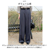 ワイドパンツ レディース 通販 ロングパンツ ボトムス ストレート パンツ 長ズボン ズボン きれいめ ハイウエスト ドレープ シンプル 無地 ゆったり 通勤 通学 オフィス カジュアル 秋 冬