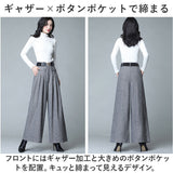 ワイドパンツ プリーツ レディース 通販 ガウチョパンツ ガウチョ パンツ ズボン ロング丈 ロング ハイウエスト ゆったり ルーズ 体型カバー シンプル 無地 きれいめ ボトムス カジュアル