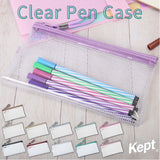 ペンケース 透明 シンプル 通販 ペンポーチ 筆箱 筆入れ 筆ばこ 薄型 クリアペンケース ブランド Kept ケプト PVC KPF603 マチ付き メッシュ クリア 丈夫 おしゃれ 仕事 オフィス