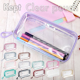 ペンポーチ 大容量 通販 クリア 筆箱 筆入れ 筆ばこ ペンケース 透明 シンプル ブランド Kept ケプト メッシュ マスクケース 厚手 中学生 高校生 かわいい おしゃれ女子 コスメ