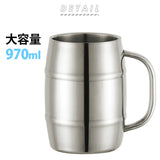 ビールジョッキ 通販 ビールグラス ビール ジョッキ 大ジョッキ 大容量 970ml ステンレス製 18-8ステンレス 軽い 丈夫 アウトドア パーティ バーベキュー BBQ ビアジョッキ ビアグラス
