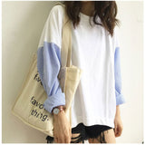 トップス レディース 長袖 通販 カットソー Tシャツ シャツ ブラウス プルオーバー 切り替え 異素材 春 ラウンドネック カジュアル きれいめ 重ね着風 レイヤード風 ドッキング ゆったり
