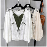 サマー カーディガン レース 通販 カーデガン サマーカーディガン レディース 春夏 冷房対策 羽織り 夏 羽織もの 春 トップス ゆったり ドロップショルダー 綿 コットン ボリューム袖