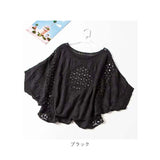 レース トップス 半袖 通販 ブラウス レディース 刺繍ブラウス Tシャツ プルオーバー ゆったり 春夏 かわいい ドルマン 春 可愛い 夏 体型カバー 刺繍 透け感 綿 コットン ボリューム袖