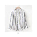 シャツ メンズ ストライプ 長袖 通販 ストライプシャツ tシャツ Tシャツ 長袖シャツ ワイシャツ カジュアルシャツ 綿シャツ 薄手 薄い 開襟シャツ 開襟 カジュアル ストライプ柄 スリム
