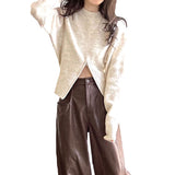 ニット セーター レディース 通販 ニットセーター トップス 長袖 カジュアル シンプル おしゃれ かわいい オシャレ 可愛い ラウンドネック ビジネス オフィス オフィスカジュアル 秋 冬