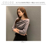 トップス レディース 七分袖 通販 オフィス ビジネス カジュアル シンプル おしゃれ かわいい オシャレ 可愛い きれいめ ドレープ 秋 冬 春 秋物 オフィスカジュアル 大人 無地 上品