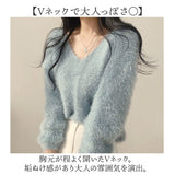 ニット レディース 長袖 通販 シャギーニット セーター ニットトップス ニットセーター ブイネック vネックニット プルオーバー トップス 大人可愛い かわいい 可愛い おしゃれ オシャレ