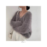 カーディガン レディース ニット 通販 シャギーニット 長袖 ニットトップス セーター ニットセーター ブイネック vネックニット カーデガン トップス 大人可愛い かわいい 可愛い