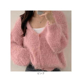 カーディガン レディース ニット 通販 シャギーニット 長袖 ニットトップス セーター ニットセーター ブイネック vネックニット カーデガン トップス 大人可愛い かわいい 可愛い