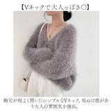 カーディガン レディース ニット 通販 シャギーニット 長袖 ニットトップス セーター ニットセーター ブイネック vネックニット カーデガン トップス 大人可愛い かわいい 可愛い