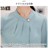 ブラウス オフィス 長袖 通販 サテン シャツ プルオーバー レディース スタンドカラー おしゃれ きれいめ 上品 フォーマル シンプル ビジネス 入園式 卒園式 入学式 卒業式