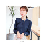 ブラウス オフィス 長袖 通販 サテン シャツ プルオーバー レディース スタンドカラー おしゃれ きれいめ 上品 フォーマル シンプル ビジネス 入園式 卒園式 入学式 卒業式