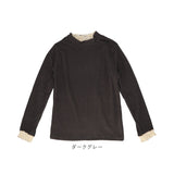 ハイネック レディース 薄手 通販 カットソー Tシャツ 秋冬 秋 冬 春秋 春 薄い 長袖 フリル 襟 フリル袖 スタンドカラー 立ち襟 おしゃれ シンプル きれいめ 上品 大人 かわいい