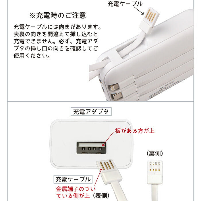 モバイルバッテリー 通販 充電器 スマホ充電器 バッテリー スマホ クスグルジャパン 10000mah iphone android 軽量 小型 ケーブル内蔵 led残量表示 type-c タイプc 4台同時充電 かわいい
