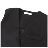 ロングベスト レディース 通販 ロングジレ ベスト ロング ジレ ノースリーブ ジャケット トレンチベスト シンプル 無地 裏地付き サイドポケット 通勤 通学 おしゃれ きれい目 スリム