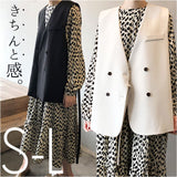 ロングベスト レディース 通販 ロングジレ ベスト ロング ジレ ノースリーブ ジャケット トレンチベスト シンプル 無地 裏地付き サイドポケット 通勤 通学 おしゃれ きれい目 スリム