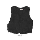 ファーベスト ショート ふわふわ 通販 ボアベスト もこもこ ベスト 上品 おしゃれ ジレ アウター レディース 秋冬 ノーカラー ノースリーブ 大人 かわいい フェイク ファー 柔らか