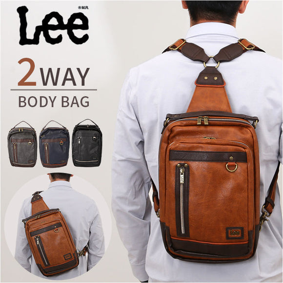 Lee リー ボディバッグ 2WAY 通販 リュック 斜めがけ メンズ レディース ボディバック リュックサック 斜めがけバッグ デイパック バッグ バック 鞄 かばん 大人 シンプル 無地 カバン