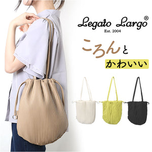 legato largo トートバッグ 通販 レガートラルゴ LG-A0202 トートバック トート 巾着 合皮 バッグ レディース プリーツバッグ 小さめ 肩掛け 軽量 軽い シンプル おしゃれ きれいめ