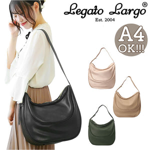 レガートラルゴ ショルダーバッグ LG-V0092 Legato Largo 通販 ショルダーバック レディース 斜めがけ 大きめ 軽量 軽い 自立 おしゃれ 可愛い きれいめ 上品 合皮 A4 通学 通勤 肩掛け