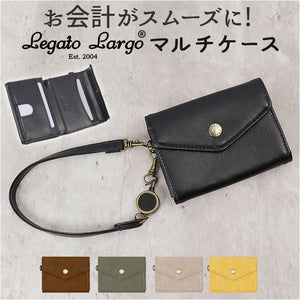 レガートラルゴ 財布 LJ-F3201 通販 Legato Largo パスケース 定期入れ カードケース リール付き スナップボタン留め 名刺入れ カード入れ 定期券 ICカード ケース 折り財布