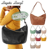 ショルダーバッグ Legato Largo レガートラルゴ  通販 レディース ななめ掛け 3つ口 ミニショルダー バッグ シンプル スモーキー シボ 合皮 ショルダー 調節 多収納 多機能