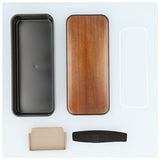 hakoya 弁当箱 女子 通販 ハコヤ ランチボックス 約 550ml お弁当箱 1段 レディース スリム 食洗機対応 レンジ対応 木目調 大人 シンプル おしゃれ 日本製 キッチン用品