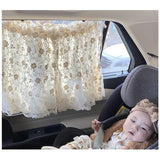 車 カーテン 赤ちゃん 通販 車用カーテン 日よけカーテン サンシェード 車カーテン 日よけ 車内 後部座席 車用 窓 サイド 刺繍 花 目隠し 子供 子ども 吸盤取り付け ドライブ 旅行 車中泊