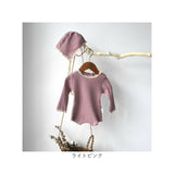 ベビー服 ロンパース 通販 カバーオール ワッフルロンパース ベビーロンパース 長袖 セット 帽子付き 帽子 ボンネット 綿 コットン レース ベビー 子供服 赤ちゃん 新生児