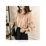 ボリュームスリーブ ブラウス レディース 長袖 通販 シャツ ボリュームスリーブ ブラウス レディース ゆったり ドロップショルダー 体型カバー デザイン 無地 ポリエステル カジュアル