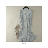 カーディガン ロング レディース 通販 ロングカーデ カーデ 羽織 羽織り 五分袖 ロング丈 薄手 ニット ゆったり 体型カバー 無地 涼しい エレガント 上品 トップス