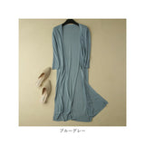 カーディガン ロング レディース 通販 ロングカーデ カーデ 羽織 羽織り 五分袖 ロング丈 薄手 ニット ゆったり 体型カバー 無地 涼しい エレガント 上品 トップス