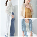 カーディガン ロング レディース 通販 ロングカーデ カーデ 羽織 羽織り 五分袖 ロング丈 薄手 ニット ゆったり 体型カバー 無地 涼しい エレガント 上品 トップス