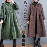 ロングコート レディース 通販 コーデュロイロングコート コーデュロイコート コーデュロイ 羽織り アウター ワンピース ジャケット 防寒 暖かい シンプル 無地 おしゃれ オシャレ 女性