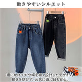 デニムパンツ キッズ ゆったり 通販 ロングパンツ パンツ ズボン 長ズボン 厚め ウエストゴム 子ども服 こども服 子供服 子ども 子供 こども 男の子 女の子 男子 女子 暖かい あたたかい