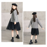 キッズ セットアップ 女の子 通販 ワンピース カーディガン セット ワンピ カーデガン 長袖 チュール ピアノ発表会 フォーマル 七五三 お受験 面接 説明会 卒園式 入学式 卒業式 グレー