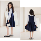 ワンピース フォーマル 女の子 キッズ 通販 キッズワンピース ドレス 子ども服 子供服 襟付き 襟 長袖 白襟 こども 子供 子ども 無地 コットン 快適 お姫様 プリンセス かわいい 可愛い