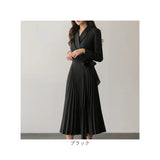 ワンピース レディース プリーツ きれいめ 通販 プリーツワンピース プリーツスカート ワンピ クロスボーダードレス フォーマル 長袖 ロング丈 ロング マキシ丈 薄手 クロスボーダー 上品