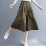 ガウチョパンツ ワイドパンツ レディース 通販 キュロット パンツ スカンツ スカーチョ クロップドパンツ 七分丈 ワイド ガウチョ スカート風 ボトムス ウエストゴム 体型カバー ゆったり