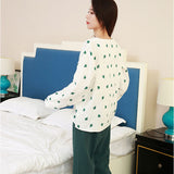 パジャマ レディース 上下セット 通販 ルームウエア 長袖 長ズボン 綿100％ ロングパンツ ウエストゴム 部屋着 ナイトウェア 寝巻き コットン オシャレ おしゃれ かわいい ゆったり