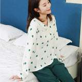 パジャマ レディース 上下セット 通販 ルームウエア 長袖 長ズボン 綿100％ ロングパンツ ウエストゴム 部屋着 ナイトウェア 寝巻き コットン オシャレ おしゃれ かわいい ゆったり