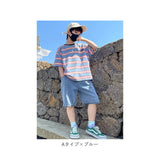 セットアップ キッズ 半袖 通販 上下セット 2点セット パンツセット 子供服 子ども Tシャツ トップス ハーフパンツ 半ズボン パンツ ジュニア 子供 男の子 おとこの子 夏 ストライプ