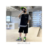 セットアップ キッズ 半袖 通販 上下セット 2点セット パンツセット 子供服 子ども Tシャツ トップス ハーフパンツ 半ズボン パンツ ジュニア 子供 男の子 おとこの子 夏 ストライプ