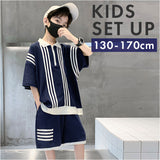 セットアップ キッズ 半袖 通販 上下セット 2点セット パンツセット 子供服 子ども Tシャツ トップス ハーフパンツ 半ズボン パンツ ジュニア 子供 男の子 おとこの子 ハーフジップ 夏