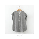 ブラウス ノースリーブ レディース 通販 シャツ レディースシャツ 普段着 部屋着 前開き 立襟 丸首 綿 ソフト カジュアル シンプル 通勤 通学 夏 トップス