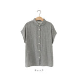 ブラウス 半袖 レディース 通販 シャツ 丸襟 レディースシャツ シャツブラウス 綿シャツ 普段着 部屋着 前開き 綿 カジュアル シンプル 通勤 通学 夏 トップス