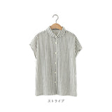 ブラウス 半袖 レディース 通販 シャツ 丸襟 レディースシャツ シャツブラウス 綿シャツ 普段着 部屋着 前開き 綿 カジュアル シンプル 通勤 通学 夏 トップス